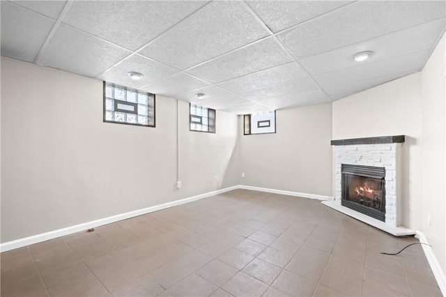 3606 Churchview Ave, Baldwin Boro, PA 15236 - below grade area featuring a fireplace and baseboards