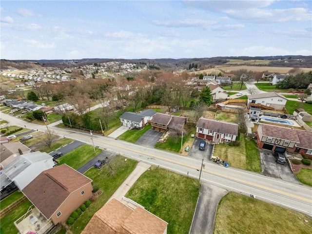 aerial view with a residential view