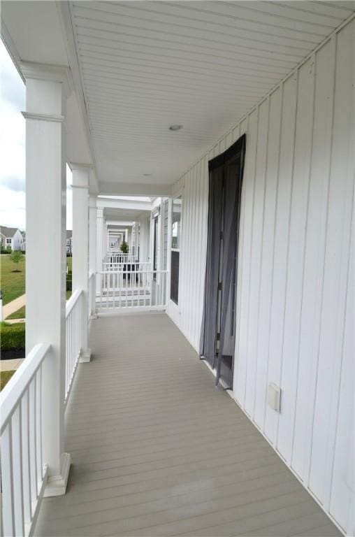 wooden deck with a porch