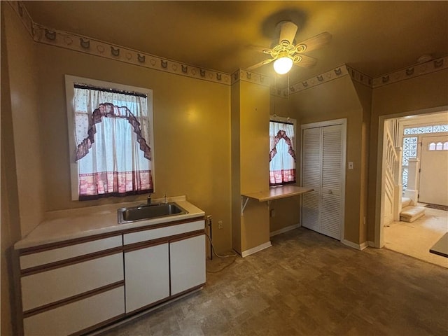 636 Lincoln Ave, East Liberty, PA 15206 - interior space with a sink and a ceiling fan