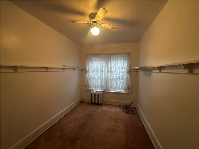 636 Lincoln Ave, East Liberty, PA 15206 - walk in closet with radiator, a ceiling fan, and carpet