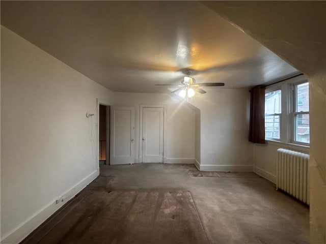 636 Lincoln Ave, East Liberty, PA 15206 - bonus room with baseboards, a ceiling fan, and radiator heating unit