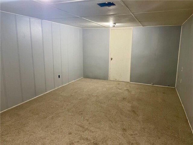 finished basement featuring carpet
