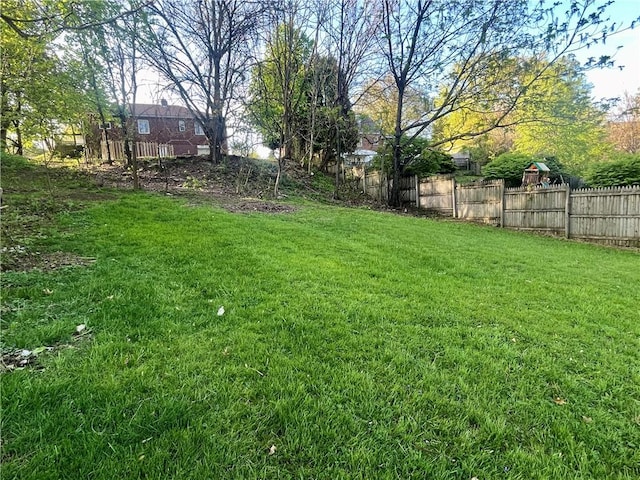 view of yard featuring fence