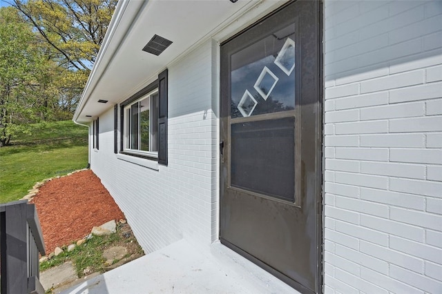 54 Devils Den Rd, Hanover Twp Wsh, PA 15021 - doorway to property with brick siding