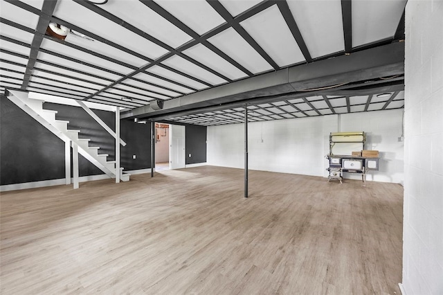 54 Devils Den Rd, Hanover Twp Wsh, PA 15021 - finished below grade area featuring stairs and wood finished floors