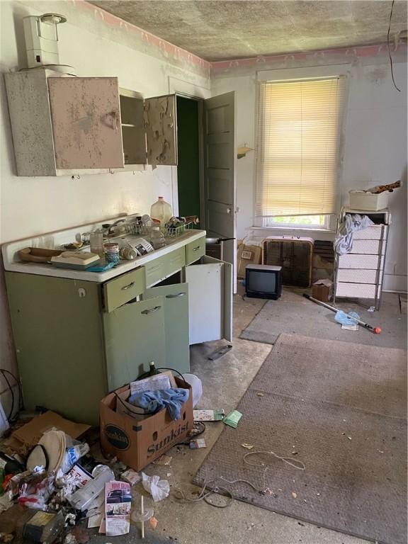 kitchen featuring green cabinets