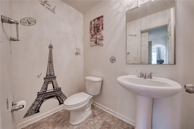 204 Ascot Ct, Moon/Crescent Twp, PA 15108 - half bathroom featuring a sink, toilet, and baseboards