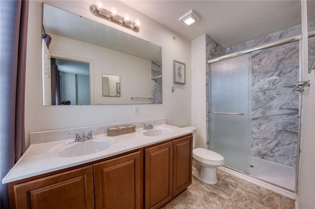 204 Ascot Ct, Moon/Crescent Twp, PA 15108 - full bathroom featuring double vanity, toilet, a stall shower, and a sink