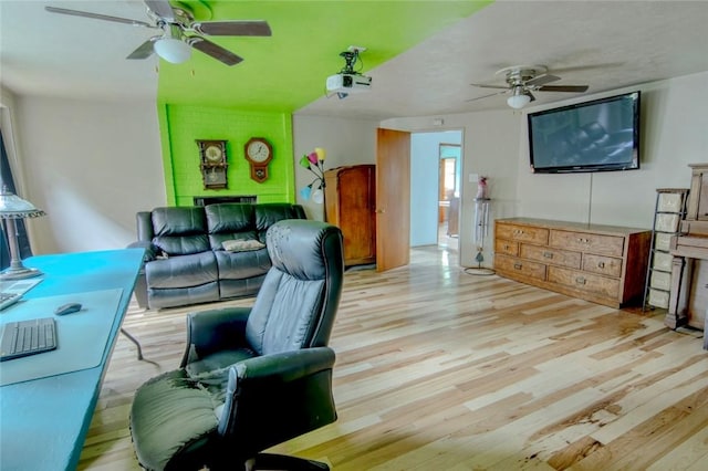 1898 Brushcliff Rd, Churchill Boro, PA 15221 - living area with ceiling fan and wood finished floors
