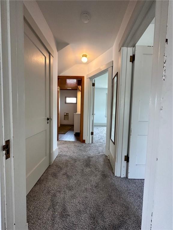 corridor featuring carpet flooring