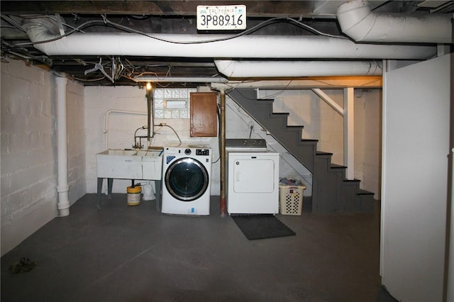 2805 Louisiana Ave, Dormont, PA 15216 - basement featuring washer and dryer and stairs