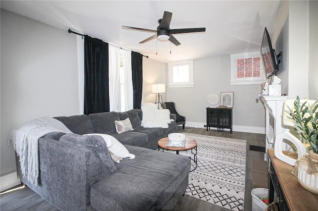 2805 Louisiana Ave, Dormont, PA 15216 - living room featuring wood finished floors and ceiling fan