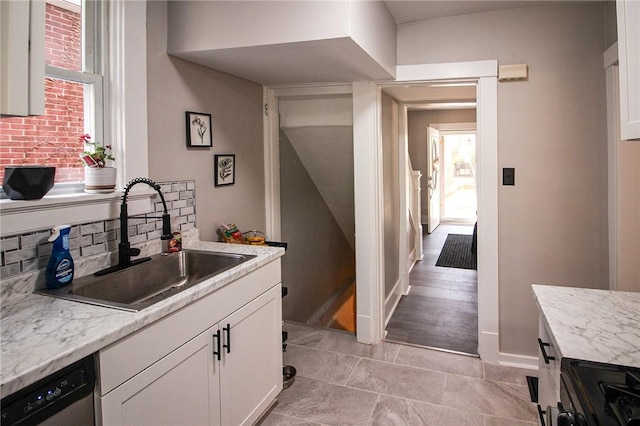 2805 Louisiana Ave, Dormont, PA 15216 - kitchen with dishwasher, white cabinets, backsplash, and plenty of natural light