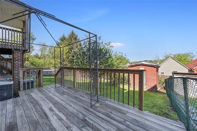 5611 Wickliff St, Lawrenceville, PA 15201 - deck with central AC unit and a lawn