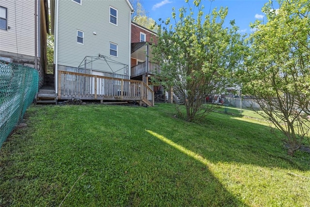 5611 Wickliff St, Lawrenceville, PA 15201 - view of yard featuring a deck and a fenced backyard