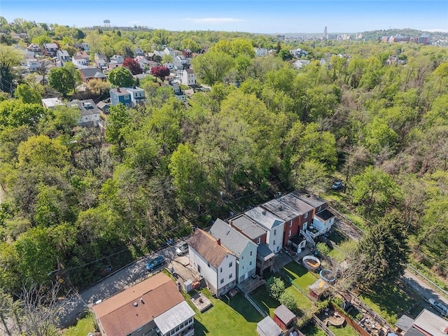 5611 Wickliff St, Lawrenceville, PA 15201 - drone / aerial view with a wooded view and a residential view