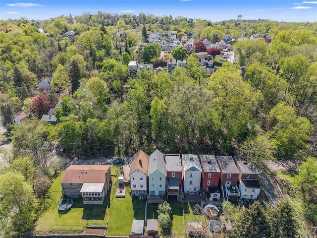 5611 Wickliff St, Lawrenceville, PA 15201 - birds eye view of property featuring a forest view and a residential view