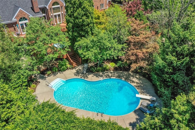 1609 Blackburn Heights Dr, Franklin Park, PA 15143 - outdoor pool with a diving board, stairway, and a patio area