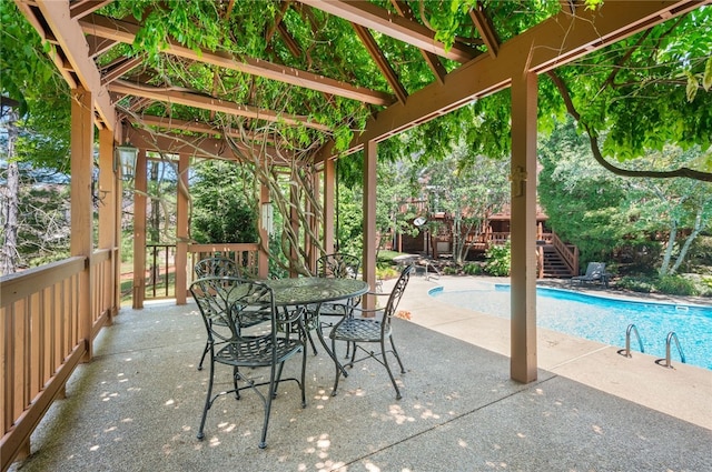1609 Blackburn Heights Dr, Franklin Park, PA 15143 - view of patio / terrace with stairs, outdoor dining space, an outdoor pool, and a gazebo