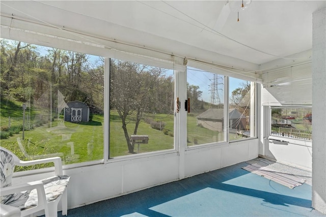 view of unfurnished sunroom