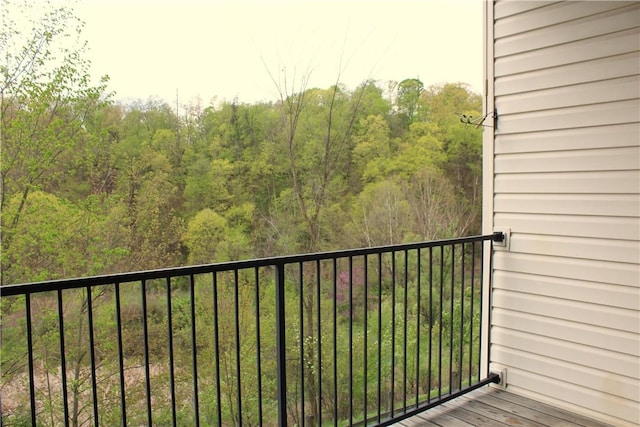 balcony with a forest view