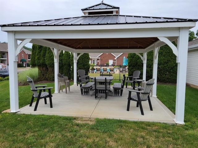 view of patio with a gazebo