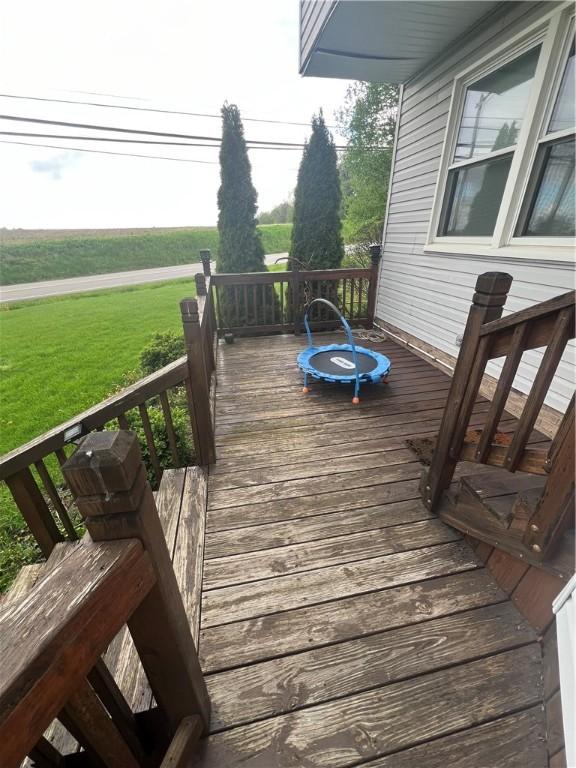 200 Holyoke Rd, Center Twp But, PA 16001 - wooden deck featuring a lawn
