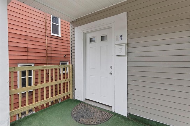 view of doorway to property