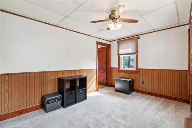 73 Hempstead Ave, West View, PA 15229 - carpeted spare room with wainscoting and ceiling fan