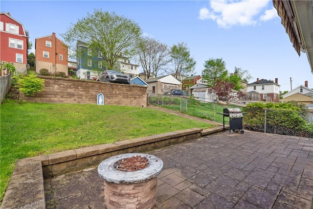 73 Hempstead Ave, West View, PA 15229 - view of patio with area for grilling, a residential view, and a fenced backyard