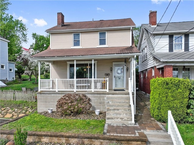 73 Hempstead Ave, West View, PA 15229 - view of front of home with a porch and fence