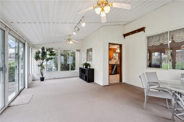 73 Hempstead Ave, West View, PA 15229 - sunroom / solarium with rail lighting, carpet floors, and vaulted ceiling