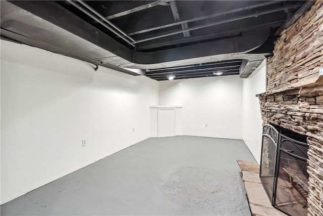 73 Hempstead Ave, West View, PA 15229 - finished below grade area featuring a stone fireplace
