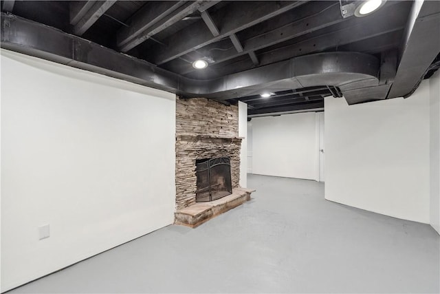 73 Hempstead Ave, West View, PA 15229 - finished below grade area with a stone fireplace