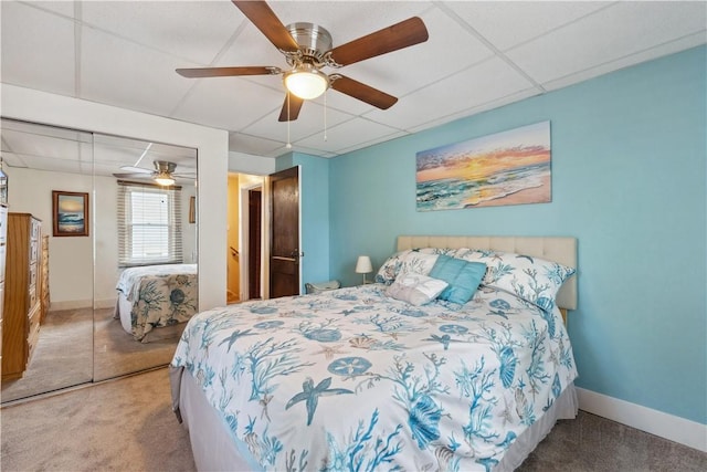 73 Hempstead Ave, West View, PA 15229 - carpeted bedroom featuring a closet, baseboards, and ceiling fan