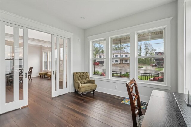 2023 Caymus Ct, Marshall, PA 15005 - home office featuring plenty of natural light, french doors, and dark wood-style floors