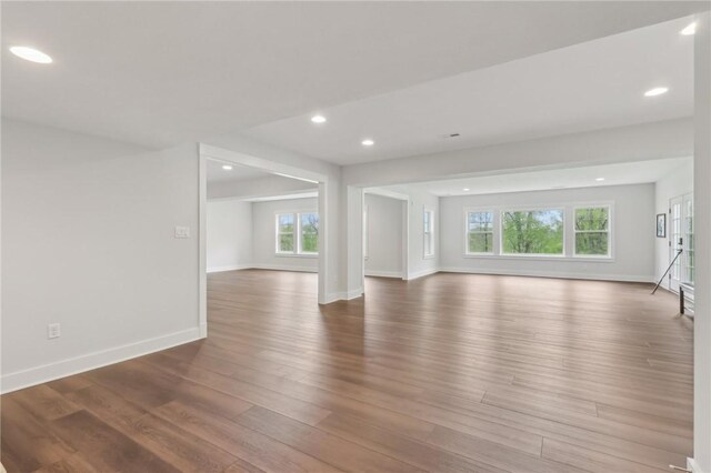 2023 Caymus Ct, Marshall, PA 15005 - unfurnished living room with recessed lighting and wood finished floors