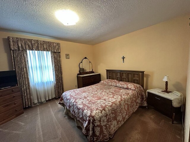 861 Chicora Rd, Oakland Twp, PA 16025 - bedroom with a textured ceiling and dark carpet