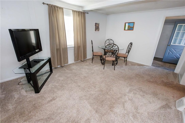 761 Dawson St, California, PA 15419 - dining space featuring crown molding, carpet, and baseboards