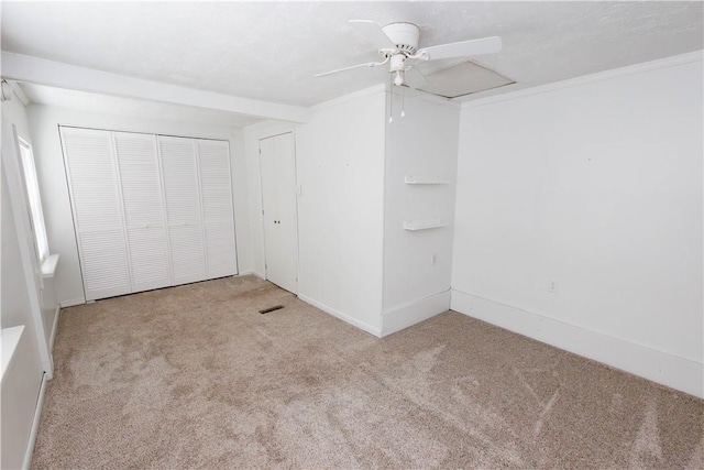 761 Dawson St, California, PA 15419 - unfurnished bedroom featuring baseboards, carpet floors, a closet, and a ceiling fan