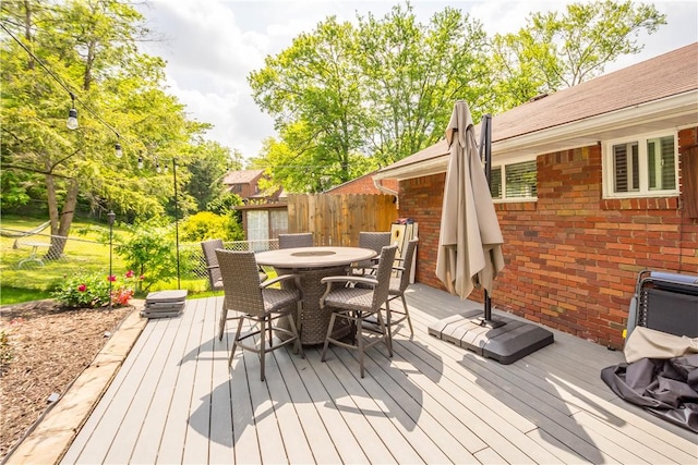 1306 Cochran Rd, Mt Lebanon, PA 15243 - wooden deck with fence and outdoor dining area