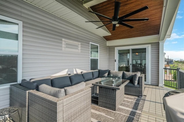 2623 Arno Dr, Oakdale, PA 15071 - view of patio with ceiling fan and outdoor lounge area
