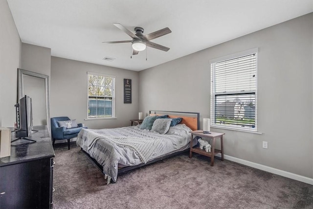 2623 Arno Dr, Oakdale, PA 15071 - bedroom featuring ceiling fan, carpet flooring, baseboards, and visible vents