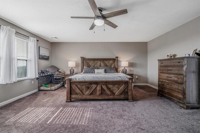 2623 Arno Dr, Oakdale, PA 15071 - bedroom with carpet flooring, baseboards, a ceiling fan, and visible vents