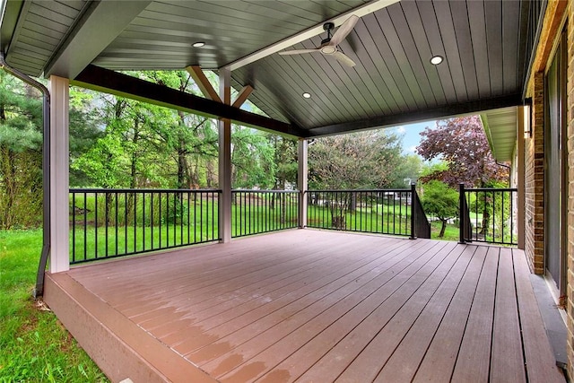 43 Mckrell Rd, West Deer, PA 15076 - wooden terrace with ceiling fan