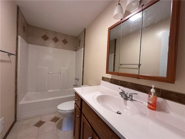1960 E End Rd, Shippenville, PA 16254 - full bathroom featuring vanity, toilet, shower / washtub combination, and tile patterned floors