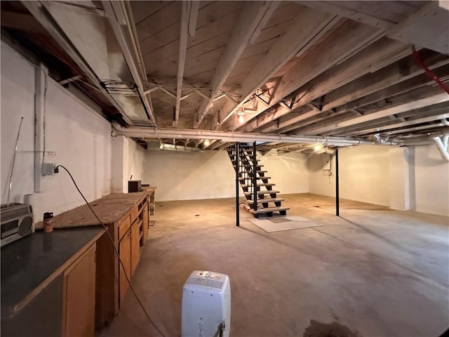 1960 E End Rd, Shippenville, PA 16254 - unfinished below grade area featuring stairs