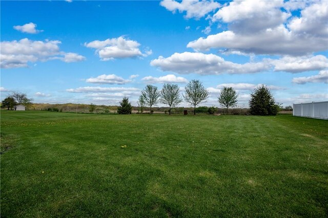 view of yard with a rural view