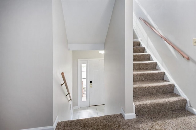 1004 Augusta Ln, Penn Twp Wml, PA 15644 - carpeted entryway featuring stairway and baseboards